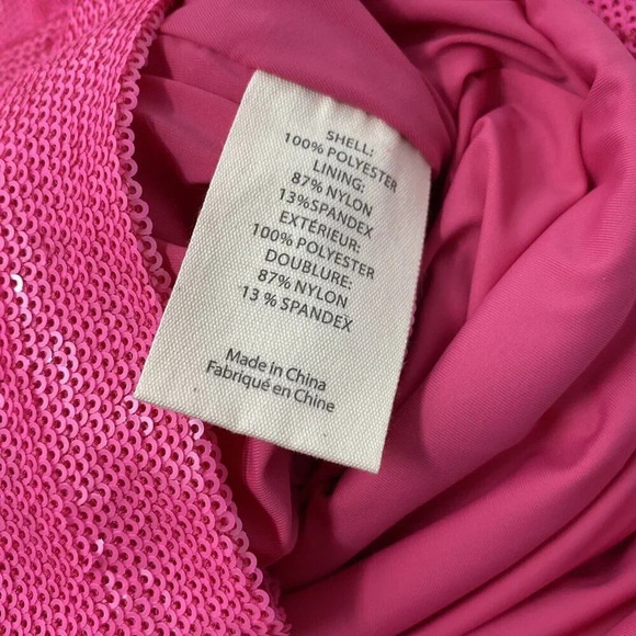 L'Agence Christie Pink Sequin One Shoulder Dress NWT $550 - Picture 8 of 11